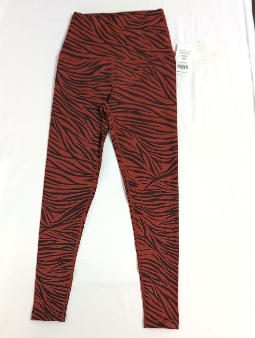 Beyond Yoga Rust and Black Zebra-Print High Rise Kids Leggings
